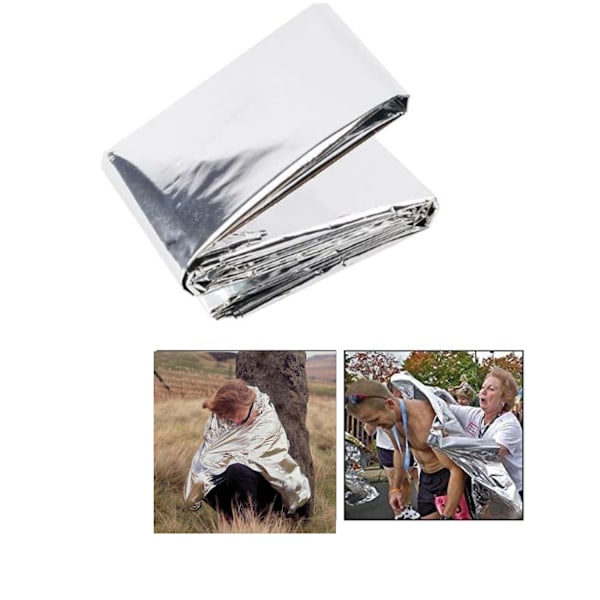 (Silver,160×210cm）10 Pcs Survival Blanket, Thermal Blankets Survival Rescue Blanket Sun Blanket for