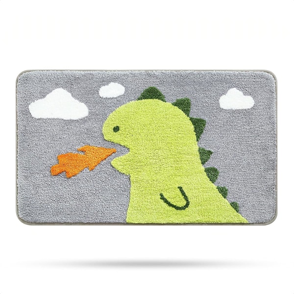 Dinosaur Bath Mat Non Slip, Bath Rug Soft Shower Rug Plush Microfiber Water Absorbent Thick Shaggy F