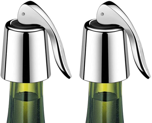Vinstoppare för öppna vinflaskor, vinflaska i rostfritt stål