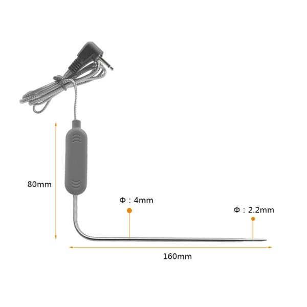 Kødtermometer, med 2 sonder, med LCD-display