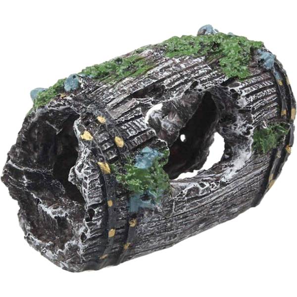 2 stk. Akvarie Ornament Udsigt over Rocky Cave Form med Grønt Græs