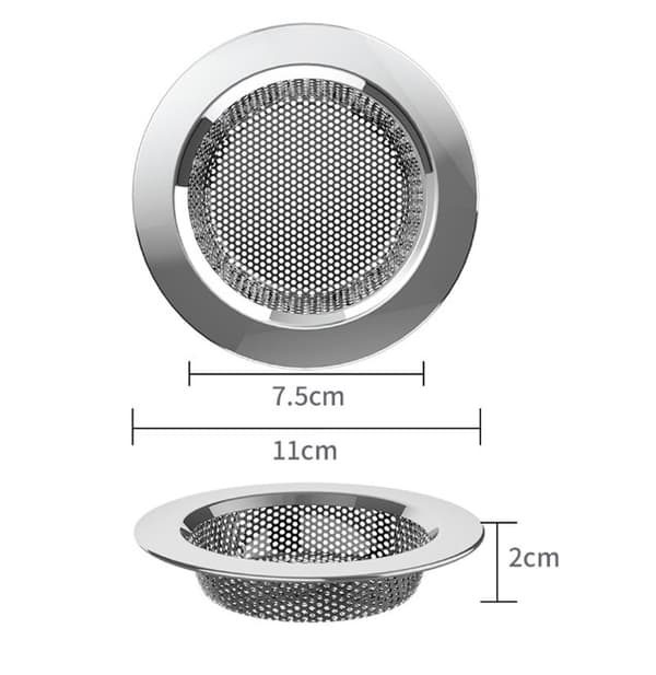 3-pak køkkenvaskfilter, rustfrit stål vaskfilter