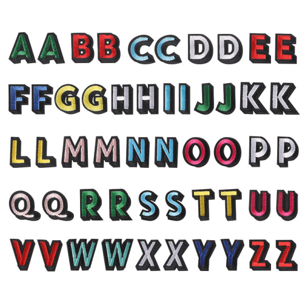 Stryk på bokstavslappar Sy på alfabetlappar Tyg Bokstavslappar