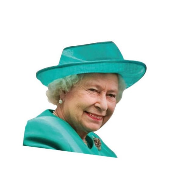 Dronning Elizabeth II Car Window Cling Funny Sticker Window Decal til køretøjer