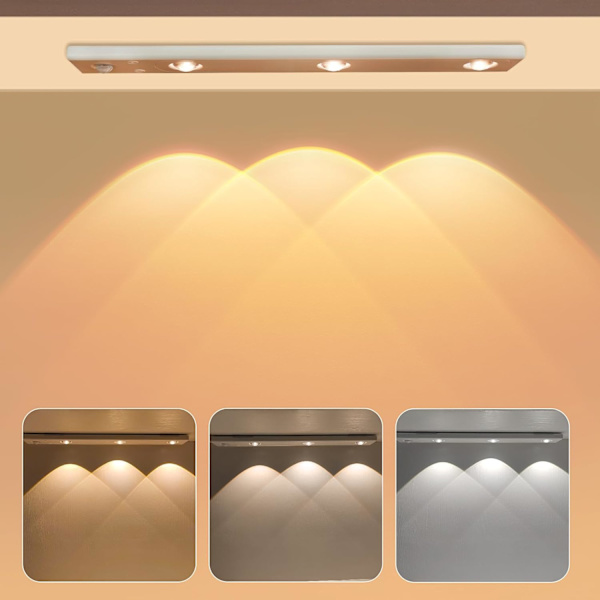 LED-skaplampe, bevegelsessensorlampe med 4 moduser I