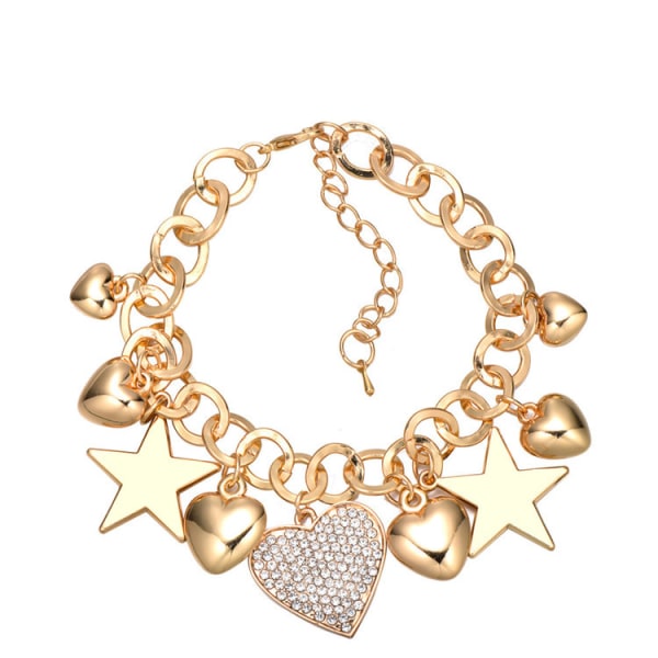 Gold Chain Link Armband - Guldpläterade Love Locked Armbands for Women and
