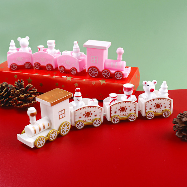 Miniatogtog i tre (4 stk), Deco Noel Tog Julepynt, Julepynt, Miniatyr Vogn Julepynt