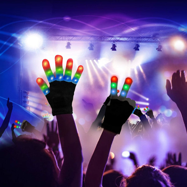 LED-hansker, kule leker for barn, lysende hansker, fingerlys, blinkende leker for barn til jul