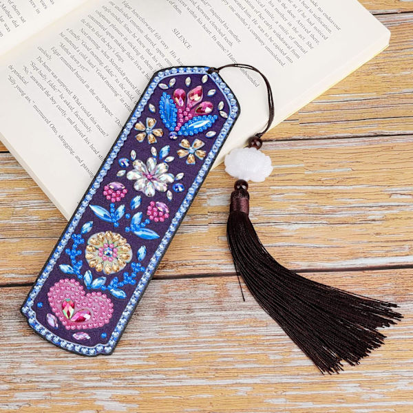 (2 Pak) Diamantbroderi Bogmærke Kit med Læder Tassel, 5D