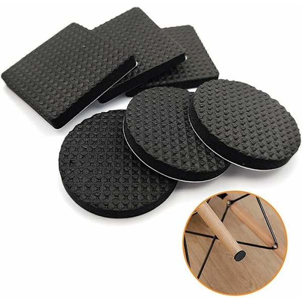 60 stycken halkfria gummipads, gummifötter självhäftande pads möbelskydd, skyddande pads för trägolv