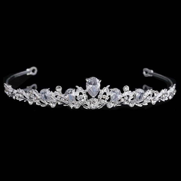 Elegant Austrian Crystal Artificial Pearl Art Deco Wedding Headband Hair Tiara Clear Silver