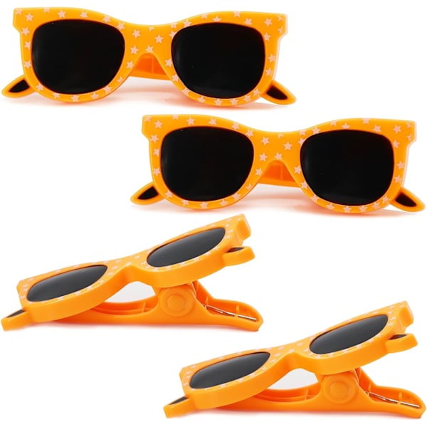 Strandhandduksklipp för solstolar, 4PACK Fashion Style Solstolshandduksklipp, Kläder Handdukar i plast P