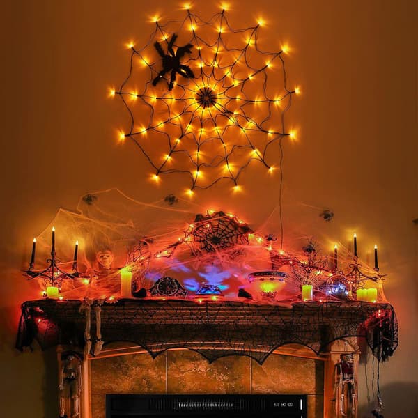 Spider Web Light 60 LED 3,25ft Diameter Light up Spider Web Hallo