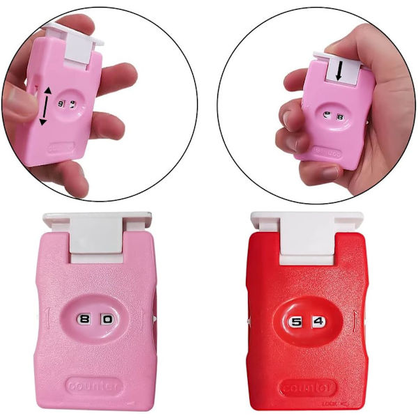 (pink) 2 stk. Mini hæklesøm tæller strikkesøm række tæller