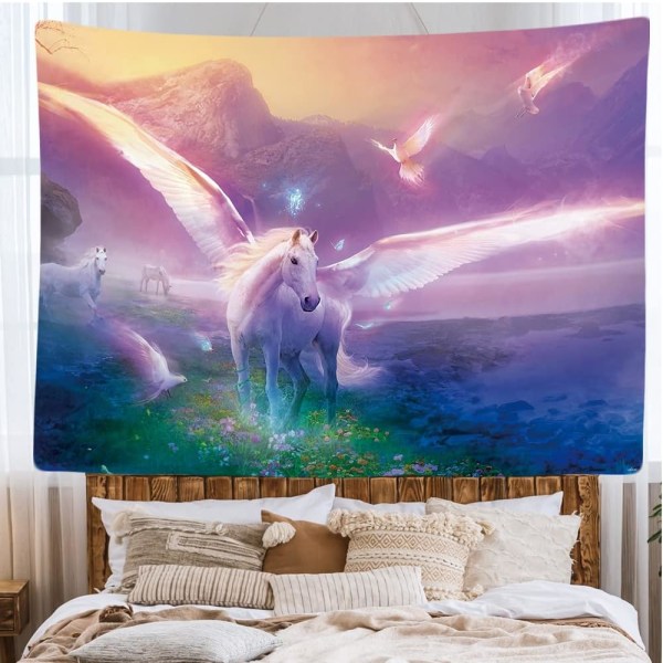 200 x 150 cm Dekorativt soveværelsesvægtapet - Unicorn Unicorn H