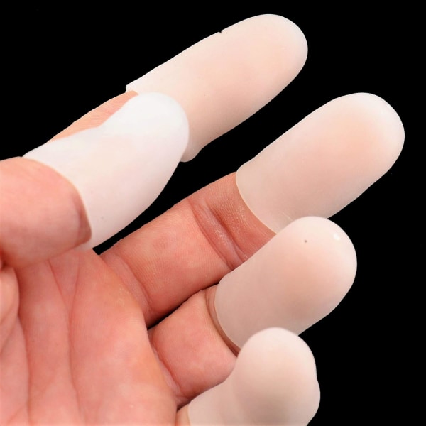 20-pack fingerskydd-Transparent/Vit-isolering Finger Cov