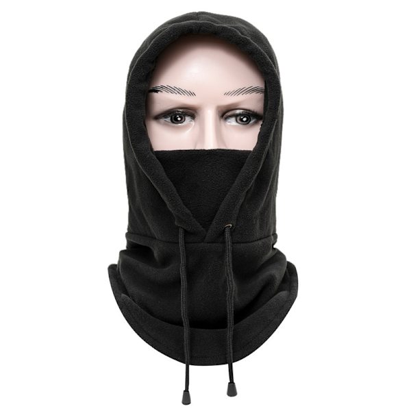 （Musta）Pehmeä Kaulaliina Balaclava Lämpimämpi Huppu Ulkoilma Urheilu Tuulenpitävä C