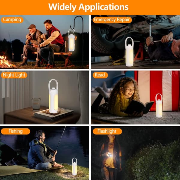 Vit LED Campinglykta 10000 mAh, Multifunktionell Campinglampa E