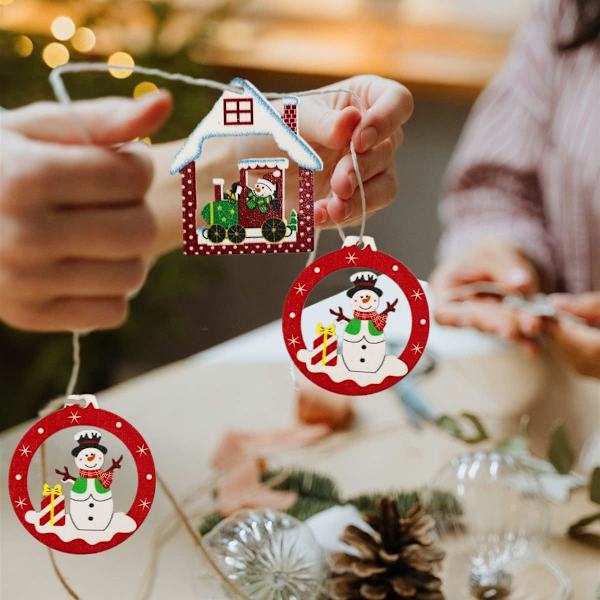 Julgranspynt i trä (Stil 1), Set med 12 stycken trädekorationer, Julgranspynt i trä, Wo