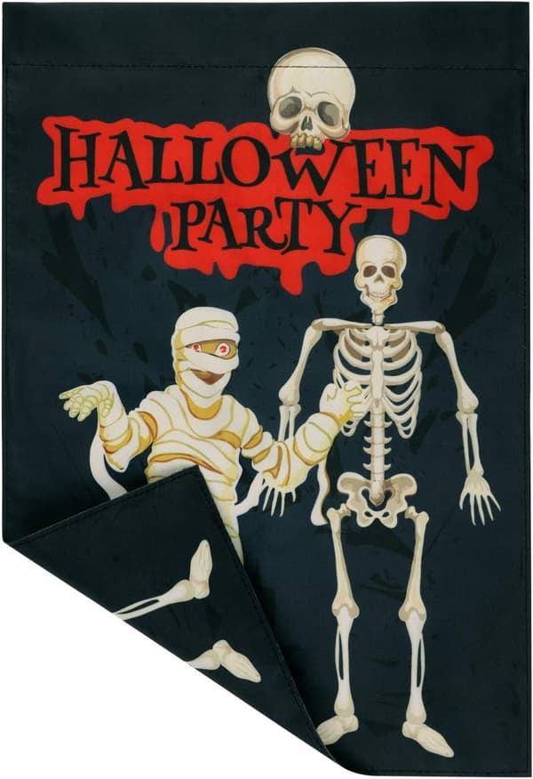 Halloween Dobbeltsidig Hengende Flagg i Polyester, Egnet for Halloween