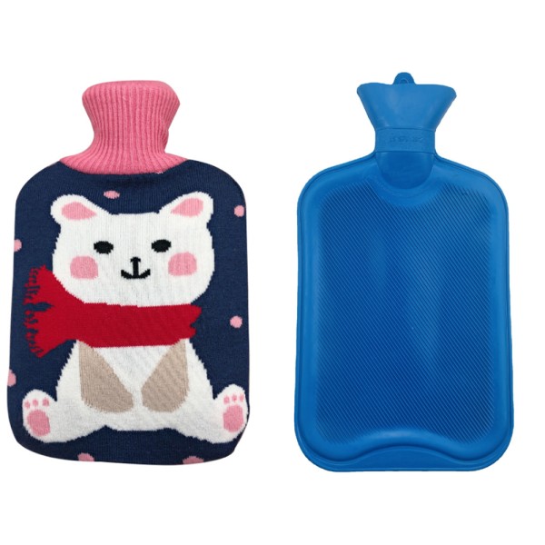 Varmtvandsflaske med sødt bjørnedæksel, 2L varmtvandspose til Hot and Cold Co