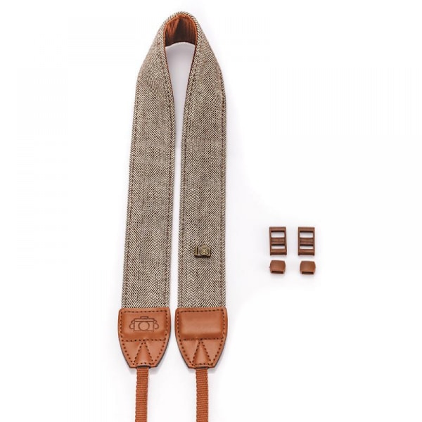 Kameraremmi, olkahihna (ruskea), turvallinen crossbody-hihna kaikille DSLR-kameroille naisille ja miehille