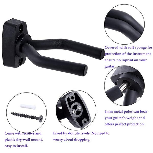 2 stk. Gitar krok, Gitarholder veggmontering, S U