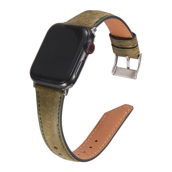 Læderbånd kompatible med Apple Watch-bånd 38mm 40mm 41mm, Top Grain Le