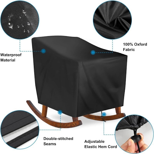 27,5x32,5x39in Udendørs Drejelig Lounge Stol Betræk - Havemøbelbetræk Vandtæt, Udendørs Møbler