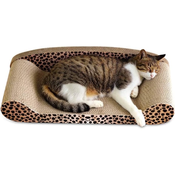 Kattekradsestolpe lavet af premium karton og leopardprint -