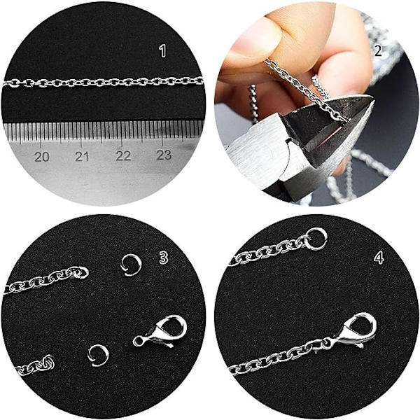 39,4 fot kedja Bijoux Creation 2*3mm järnhalsbandskedja med 1