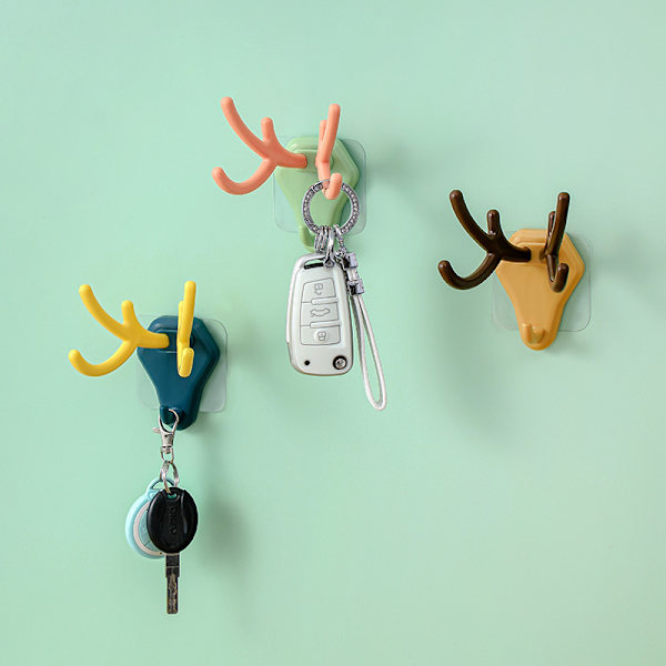 Set med 3 (blå+grön+khaki) Hjorthorn Krokar Po Krokar J