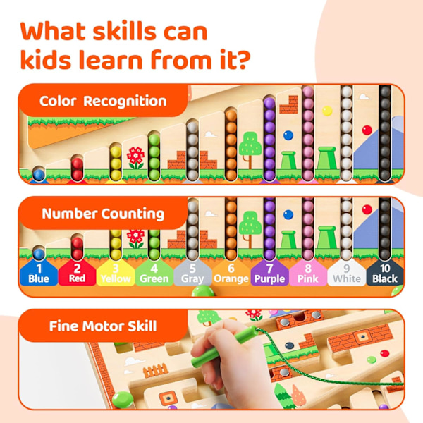 (Candy Number Maze) Magnetisk Färg och Nummerlabyrint, Förskola Lea