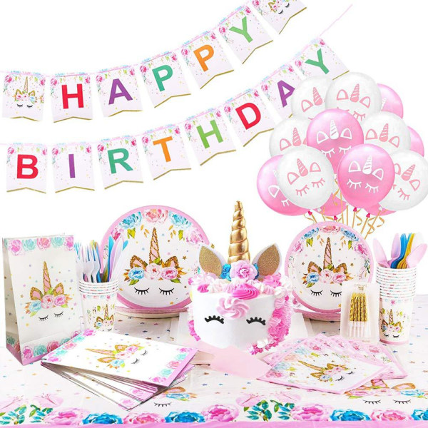 DIY Unicorn Birthday Decorations for Girls - Party Supplies Kit f