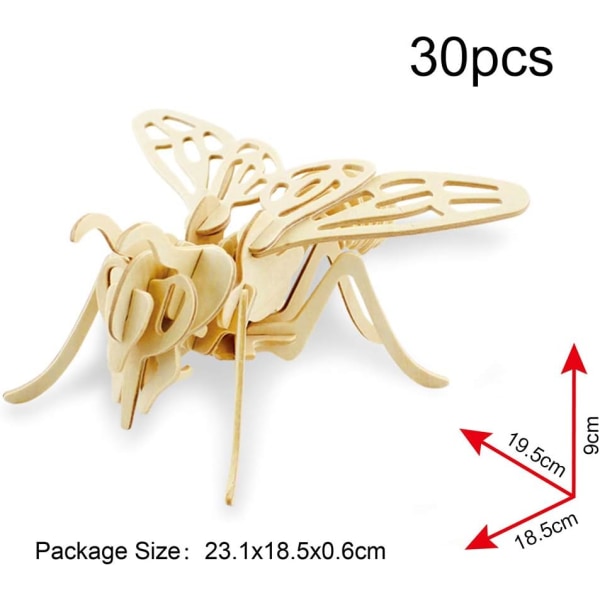 (Bee Mouse Chicken) Byggsatser i trä 3D träpusselsticksåg