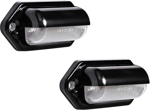 2 stk. Trailer LED Nummerpladelys [DOT FMVSS 108] [SAE L] [Sort finish] [Overflademontering] [Vandafvisende] [12V DC] C