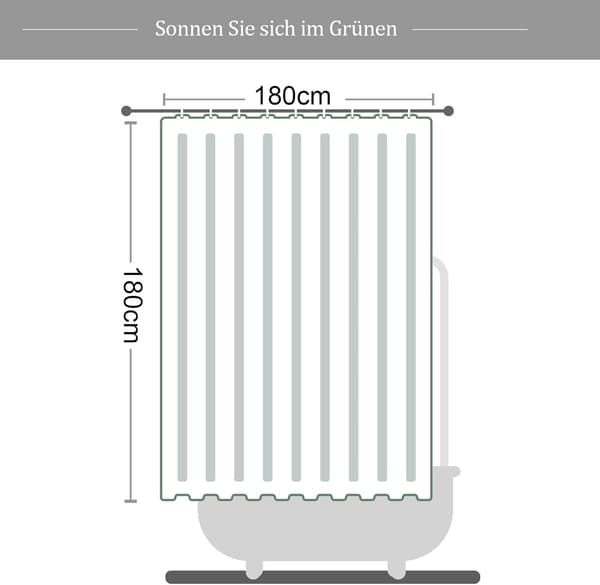 Mugresistent bruseforhæng 180 x 180 cm Grønne blade Skildpadde