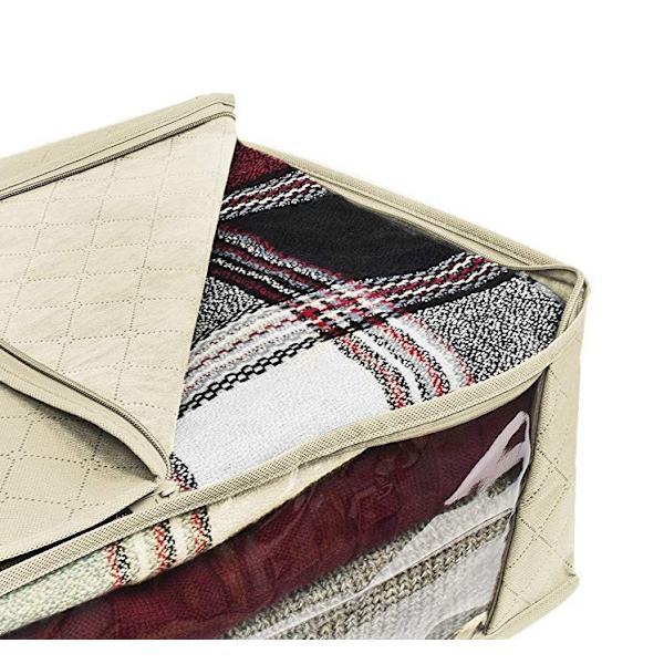 3 stk Beige Oppbevaringspose Foldbar Klær Oppbevaringsboks Vetem W