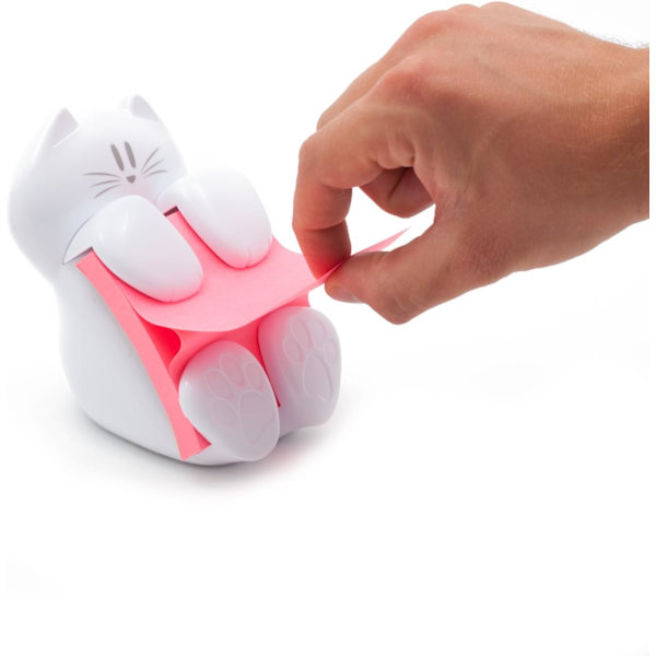 Dispenser, Katteform med 1 blok Post-it Z-Notes, Pink Farve -