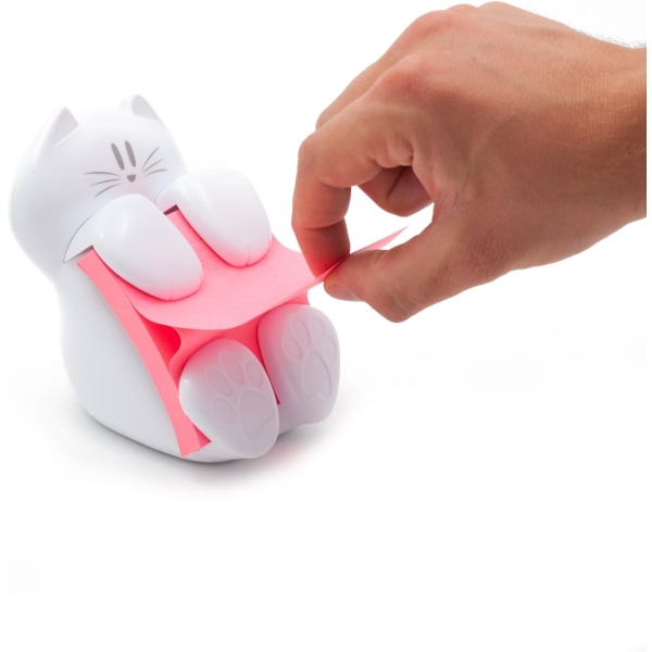 Dispenser, kattform med 1 block Post-it Z-Notes, rosa färg -
