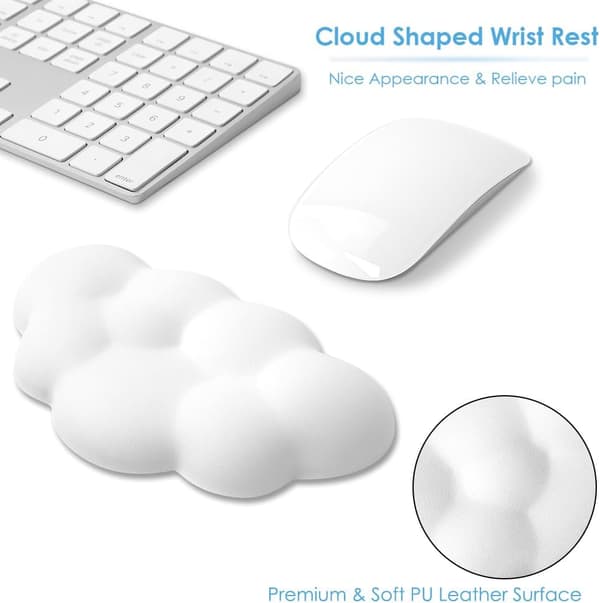 Cloud håndledsstøttepude til mus Ergonomisk blød PU læder Memo