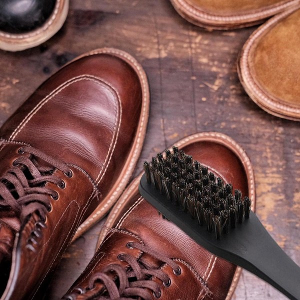 Shoe Brush, Two-way Cleaning for Leather Shoes with Handle - Mul