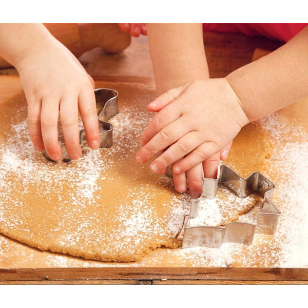 Julpepparkaksformar 8 delar, rostfritt stål julpepparkaksformar - Mönster: Tomte, pepparkaksgubbe