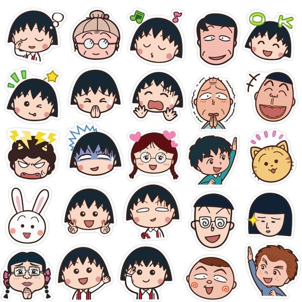 50 stk Chibi Maruko-chan klistremerker