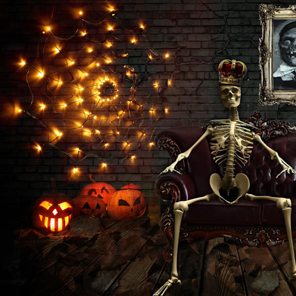 Hvit LED edderkopp Halloween-dekorasjon