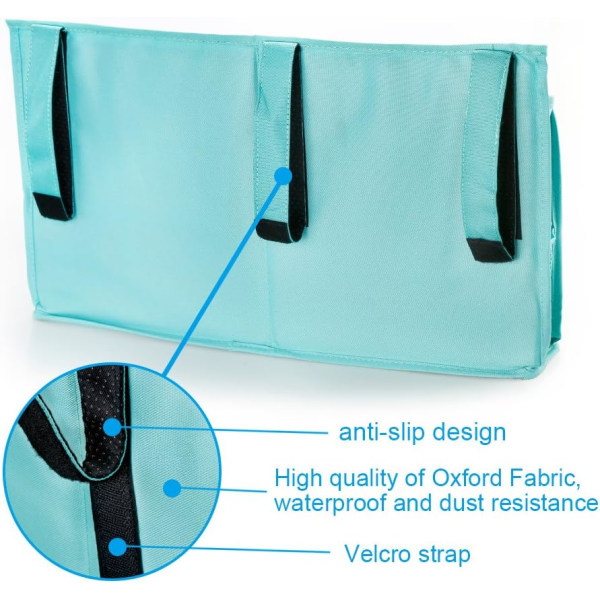 Grønn Seng Organizer - 8 Lommer Sengside Henge Oppbevaringspose med Stropp for Mobiltelefon, Tablet, Bøker, Vev, Ideell for C
