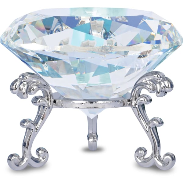 60 mm klart krystalglas med stativ, Crystal Diamond Glass Decora