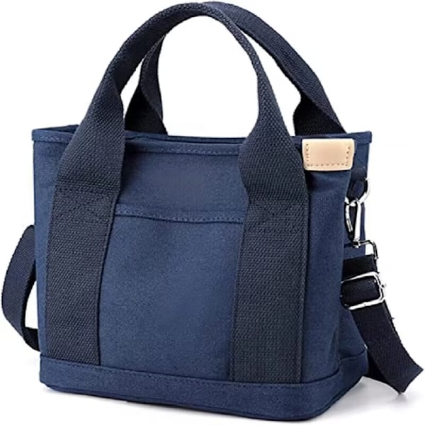 (Blå) 1 st handväska med dragkedja handväska dam canvas messenger bag axelväska axelväska ho