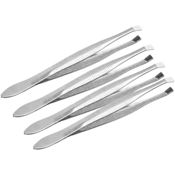 4 st Pincetter Professionella Rostfria Ögonbrynspincetter Professionella Ögonbrynspincetter med Halkfri Beläggning