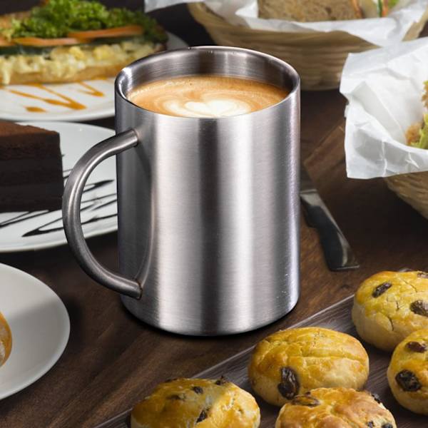 Rostfria espressokoppar - Dubbelväggig isolerad mugg för kaffe